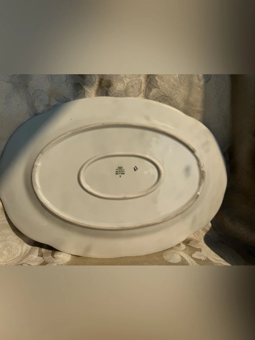 Walbrzych “Regency” Platter, Oval, Scalloped Edge, Made in Poland